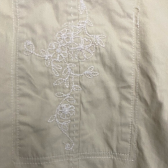 White House Black Market Tan Cotton Utility Blazer Jacket w/ Ribbon Tie - Size 8 - Picture 6 of 10